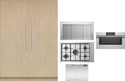 6 Piece Package Includes Refrigerator, Freezer, Cooktop, Wall Oven, Hood And Dishwasher